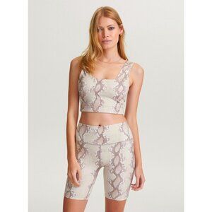 NWT Varley Albury Bike Shorts in Champagne Snake